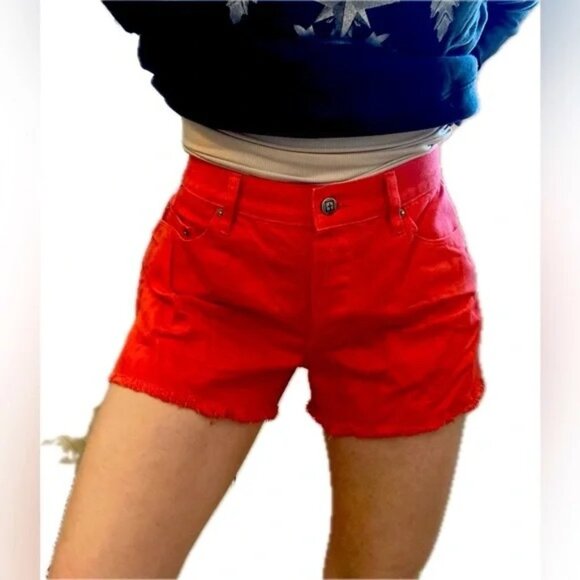Ksubi Pants - NWT New, high mid-waisted red denim NWT Ksubi low-rise Jing shorts. KSUBI 29W